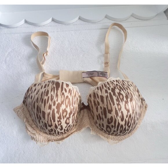 Victoria Secret 36C DREAM ANGELS LINED DEMI BRA *Dreamy Leopard* Animal Print - Picture 8 of 9